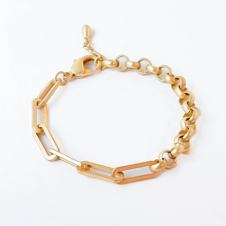 Nest Pretty Things - Adjustable Chunky Two Chain Style Gold Bracelet