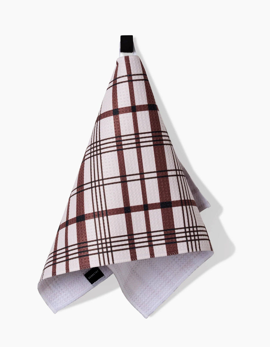 Geometry - Vintage Plaid Natural Bar Towel