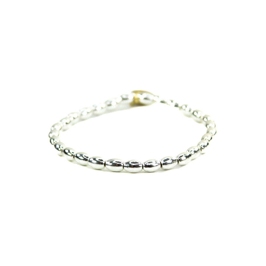 Savvy Bling - White Gold Filled Bracelets: Matte Flat White & 3 Gold
