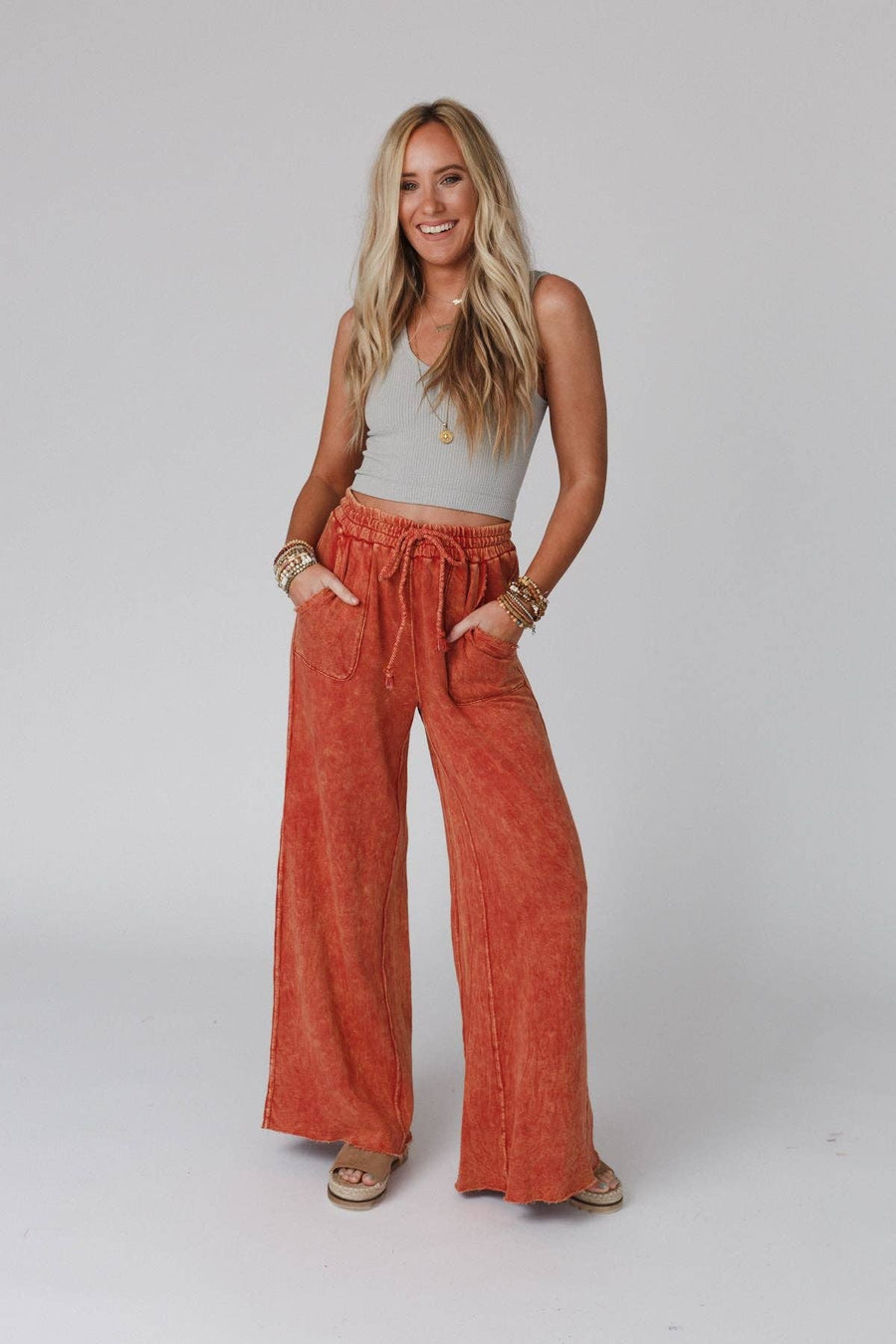 Three Bird Nest - Relaxing Robin Wide Leg Pant - New Brick