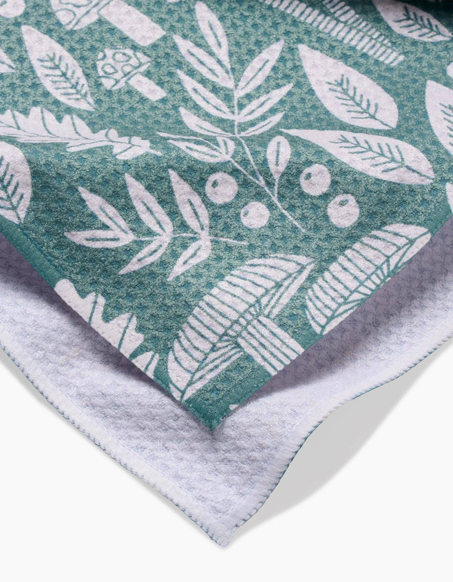 Geometry - Fall Mushrooms And Leaves Tea Towel