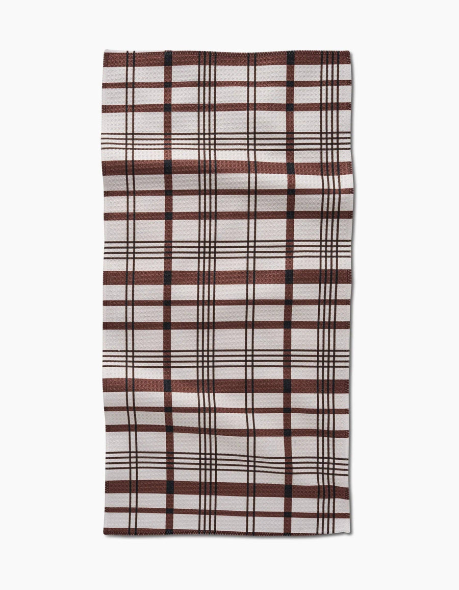 Geometry - Vintage Plaid Natural Bar Towel