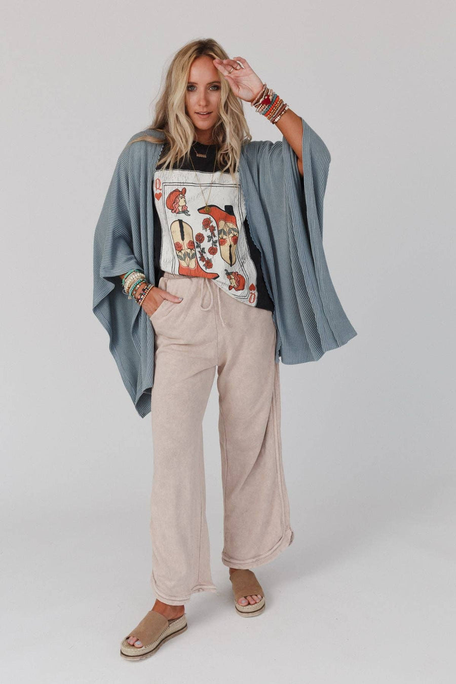 Three Bird Nest - So Comfy Wide Leg Full Pant - Taupe