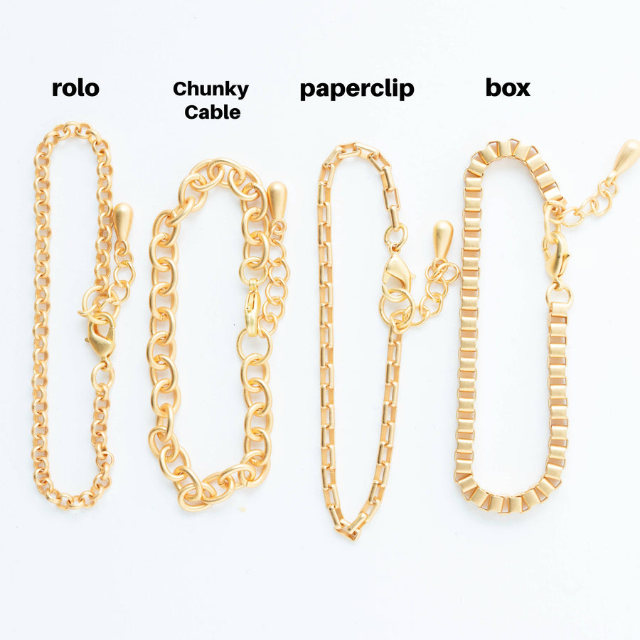 Nest Pretty Things - Matte Gold Chain Bracelets: 7" / box