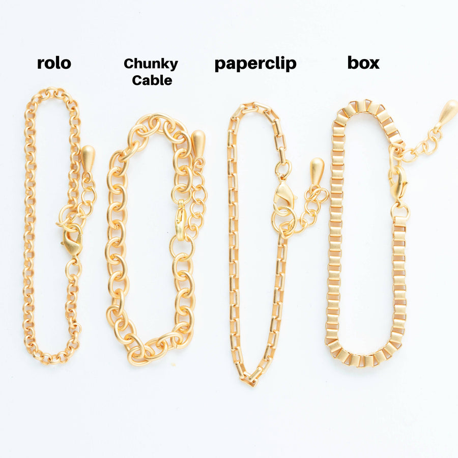 Nest Pretty Things - Matte Gold Chain Bracelets: 7" / cable