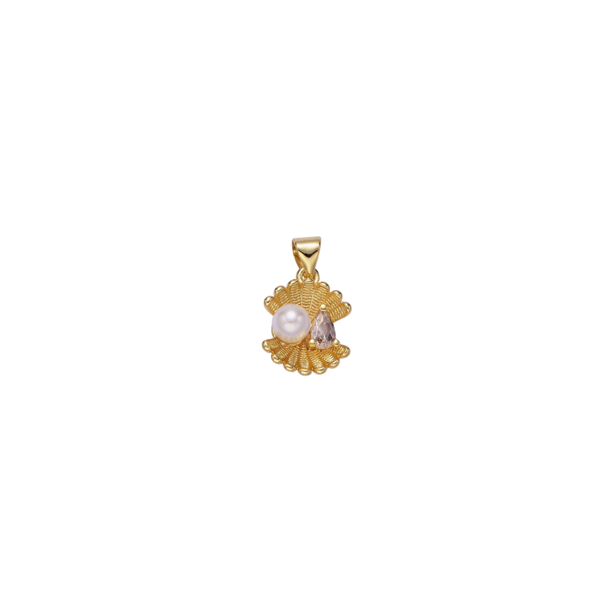 It's Especially Lucky - Gold scallop shell  Charm