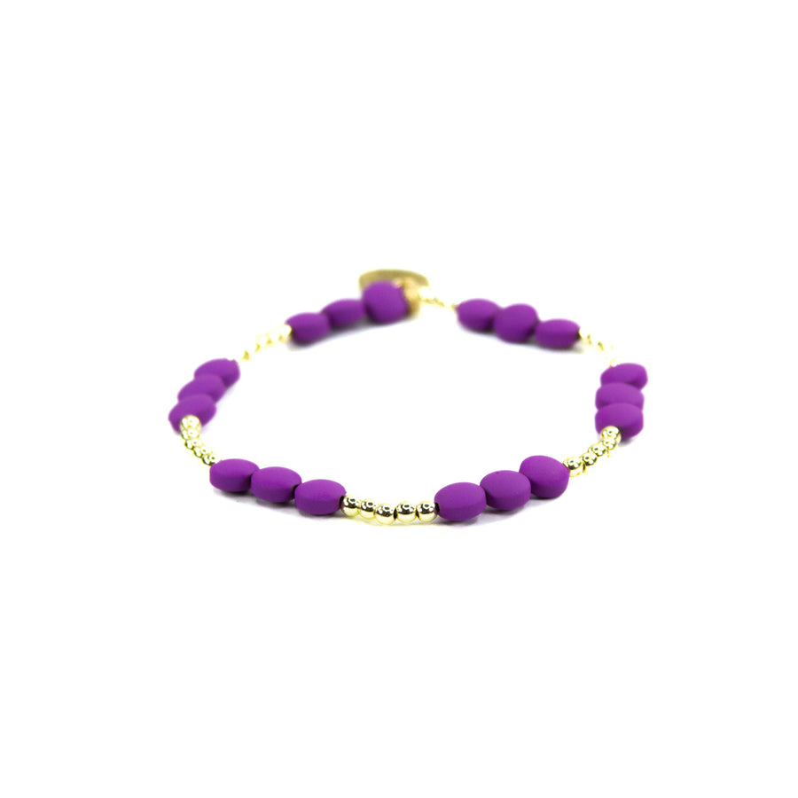 Savvy Bling - Purple Gold Filled Bracelets: Matte Flat Purple