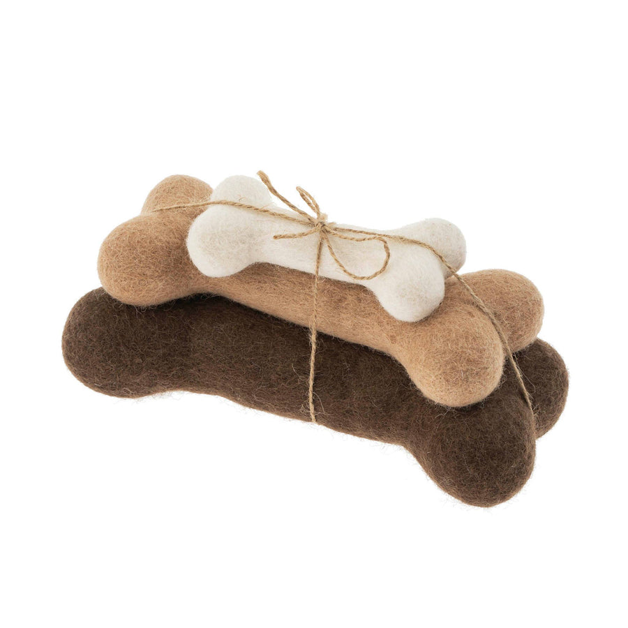 Indaba Trading - Felted Dog Bones S/3