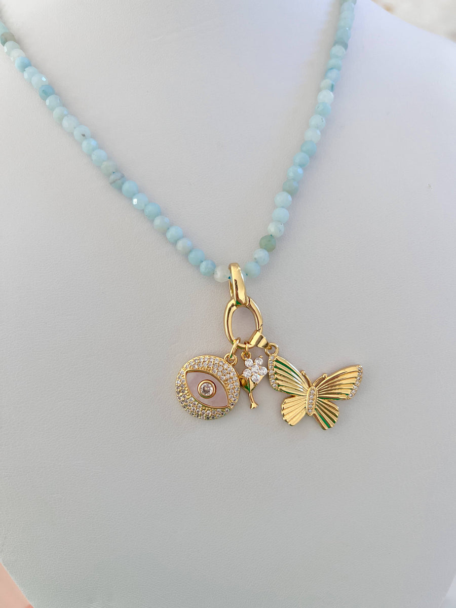 It's Especially Lucky - Spring/Summer Charm Bar Necklaces Vol. 1: Light blue