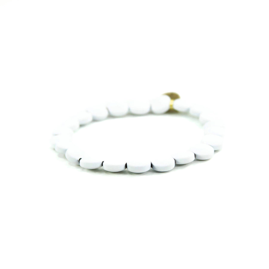Savvy Bling - White Gold Filled Bracelets: Matte Flat White