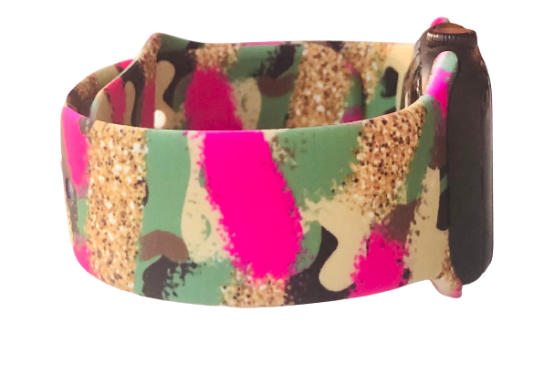 Thomas and Lee Company - Pink and Gold Camouflage Apple Watch Band